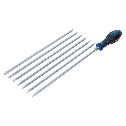 Csavarhúzó készlet cserélhető pengékkel, T-profil (Torx)/TS-profil (Torx Plus), 8 darabos