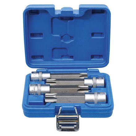 Behajtófej-készlet, 1/2", T-profil (Torx) furattal, 4 darabos