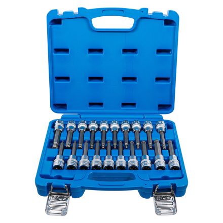 Behajtófej-készlet, 1/2", imbusz, Torx, XZN, gömbfejjel, 20 darabos